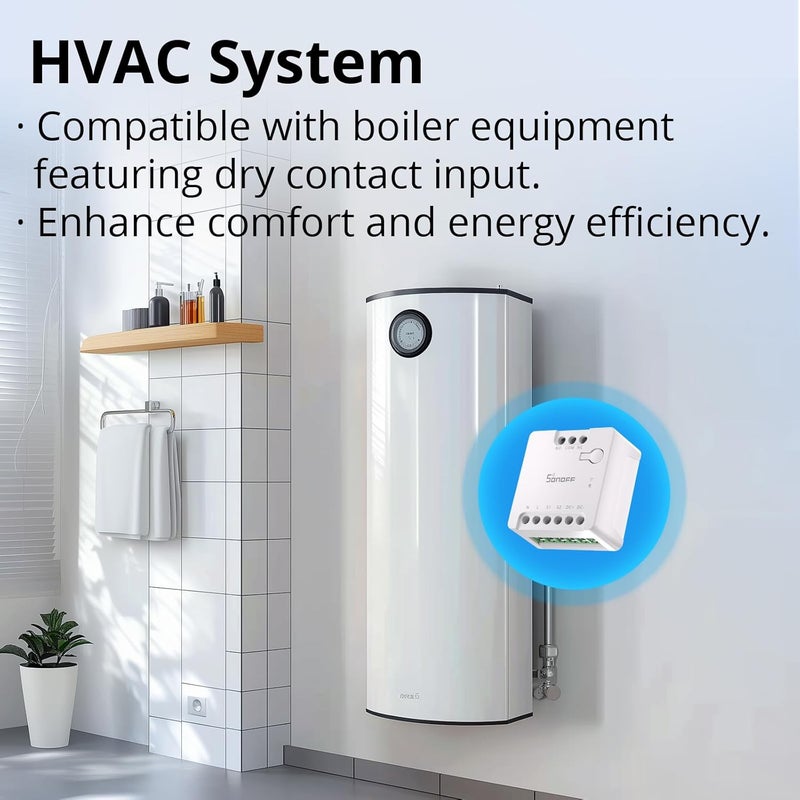 SONOFF مفتاح واي فاي MINI-D الذكي مع Matter، أتمتة المنزل، خرج الاتصال الجاف، يدعم الإدخال AC أو DC، متوافق مع أليكسا وGoogle Home، لأبواب المرآب، الغلايات، محركات DC منخفضة الطاقة/صمامات سولينويد - Image 3